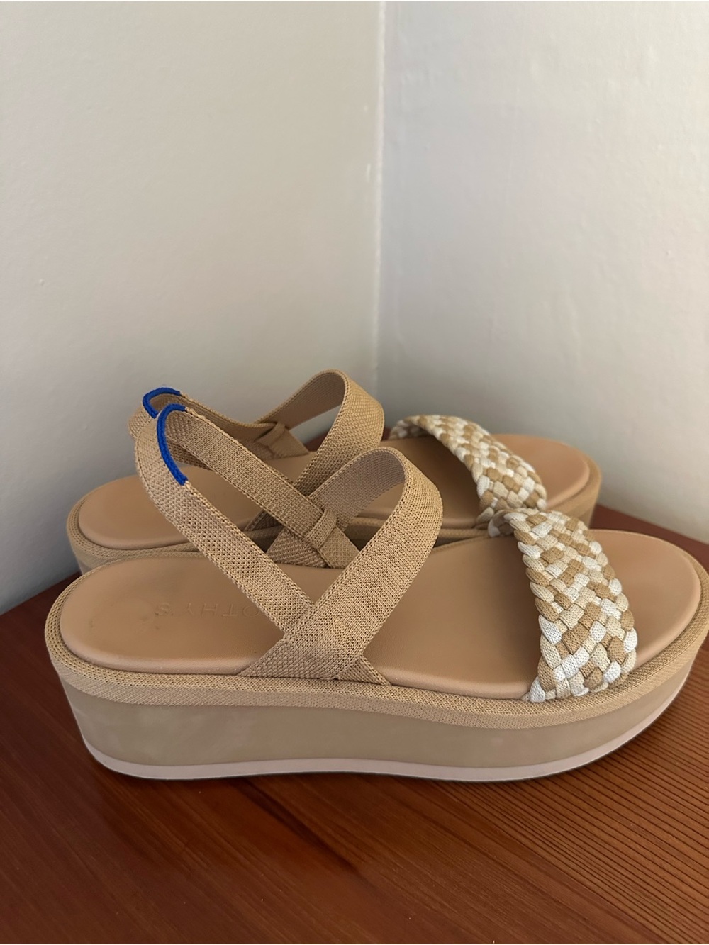 Rothy’s Woven Strap Tan Platform Sandals - Women - Picture 2 of 5